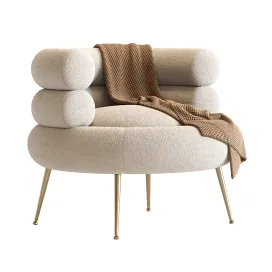 White Barrel Lounge Chair
